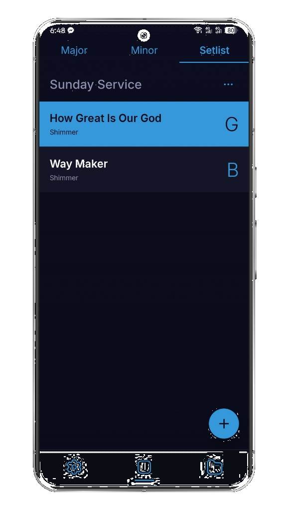 WorshipPadsPro setlist mode for worship pads and live drone pads