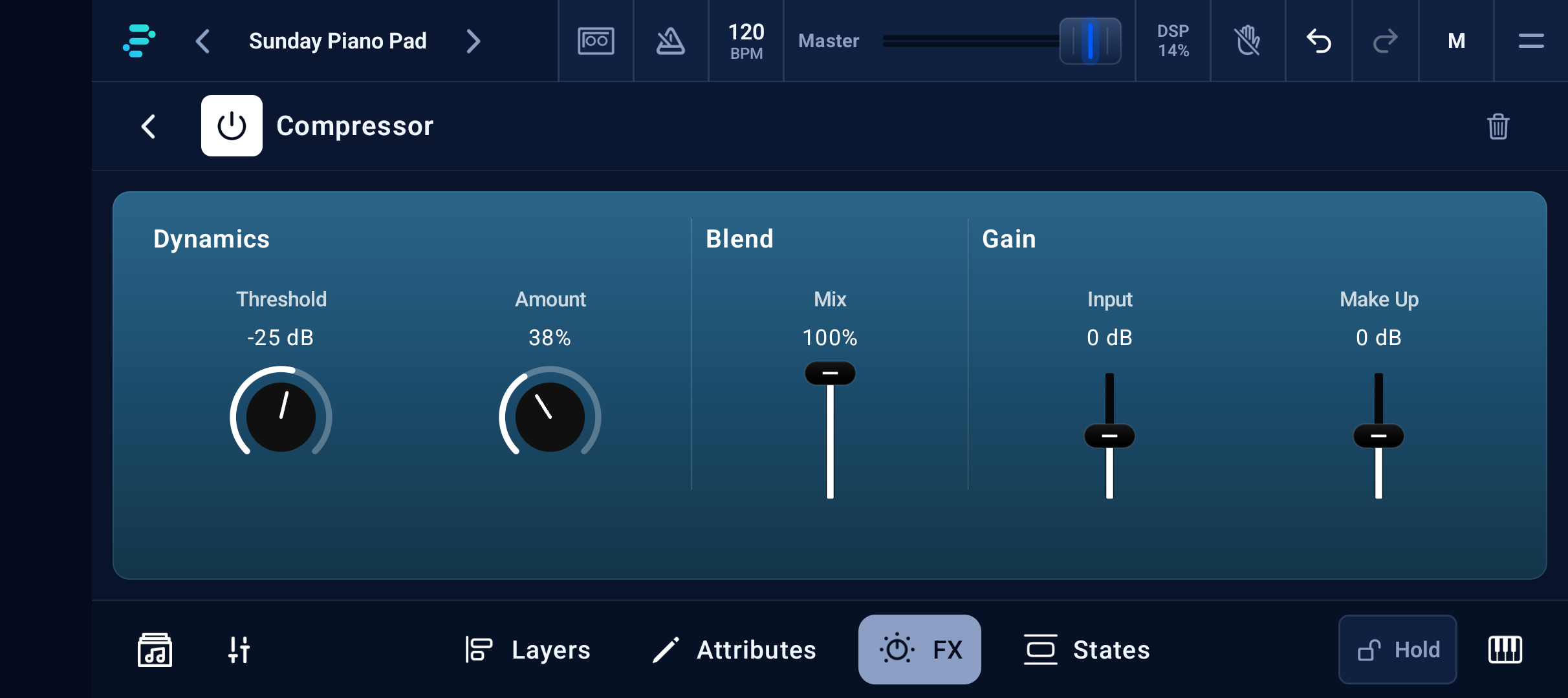 Compressor editor on Pixel 10a