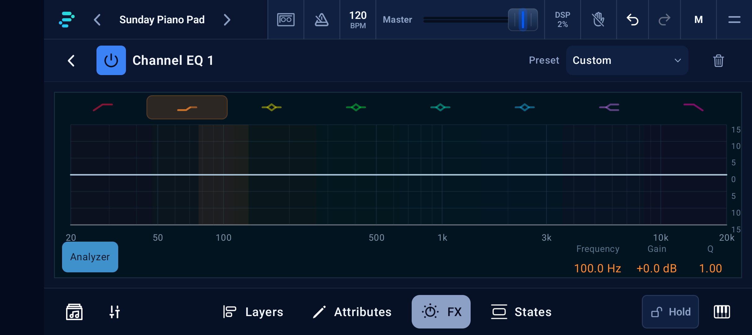 Channel EQ editor on Pixel 10a