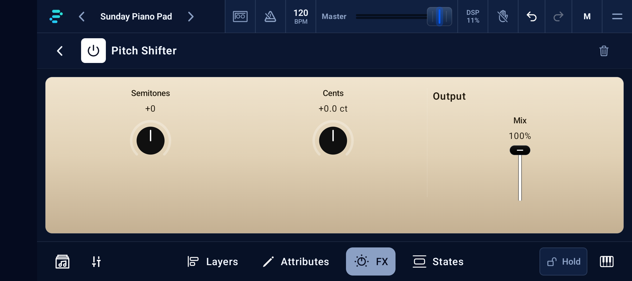 Pitch Shifter editor on Pixel 10a