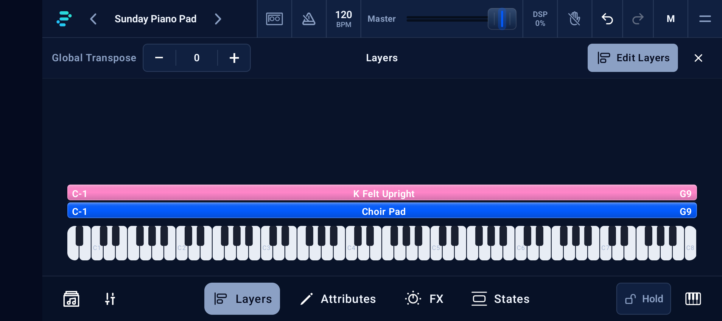 Instrument layers and key ranges on Pixel 10a