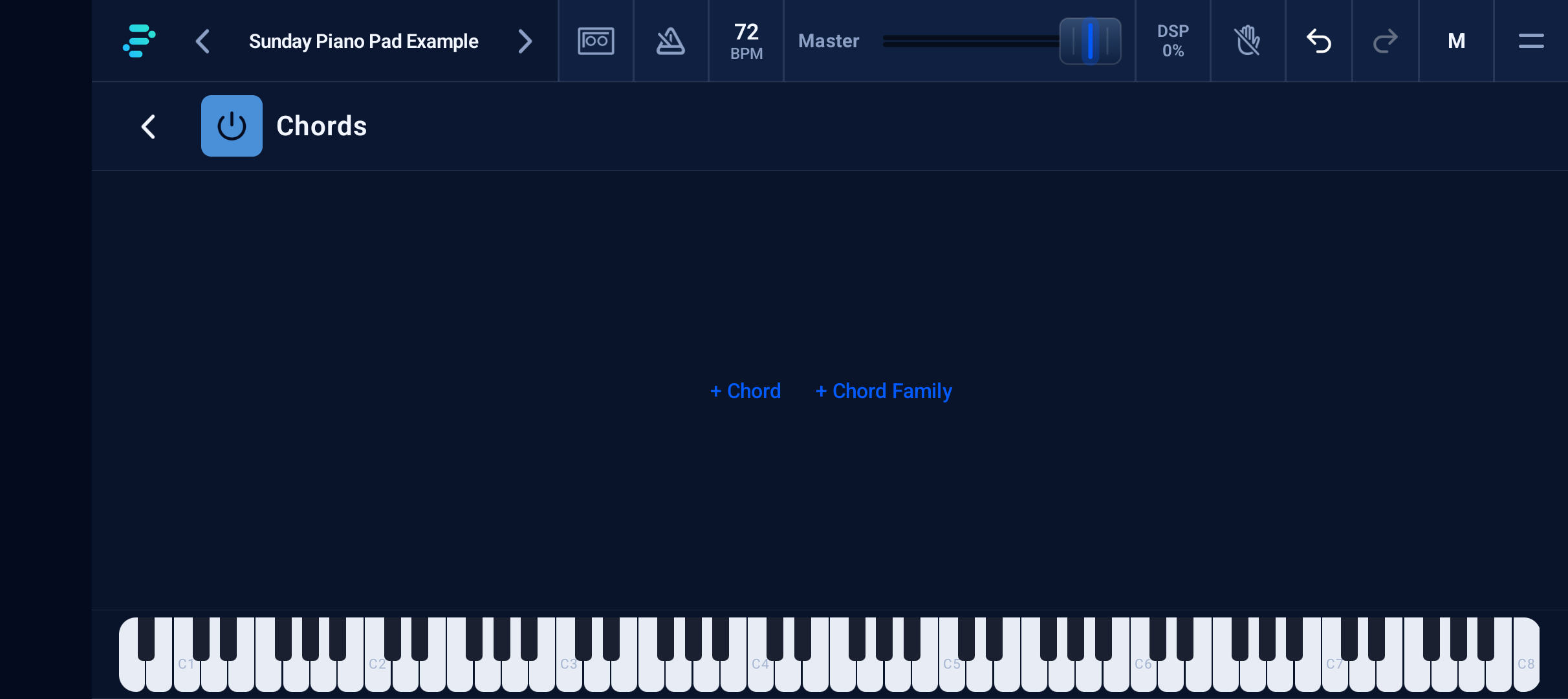MIDI Chords editor on Pixel 10a