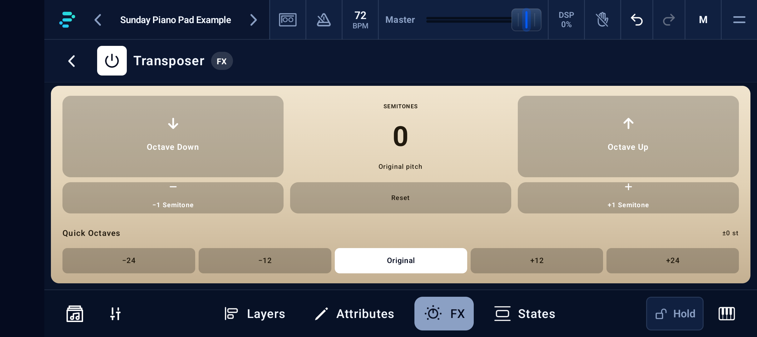MIDI Transposer editor on Pixel 10a
