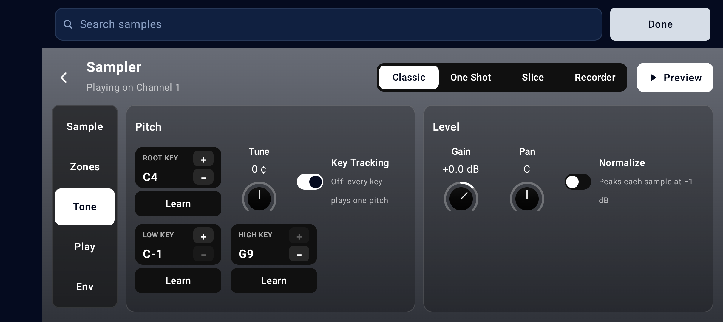 Sampler tone controls on Pixel 10a