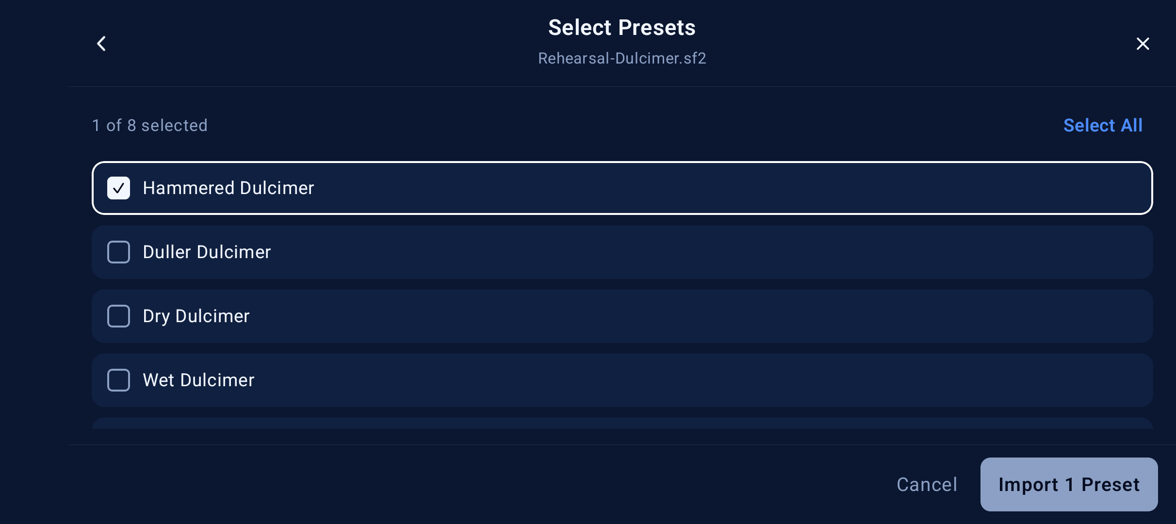 Choose SoundFont presets on Pixel 10a